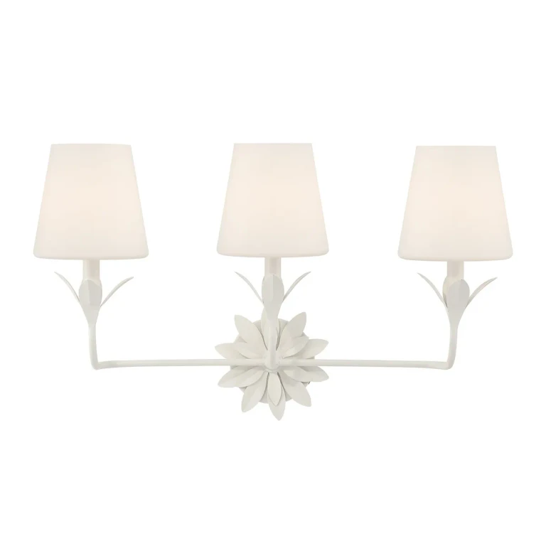 Matte White Bathroom Vanity Light from the Broche Collection