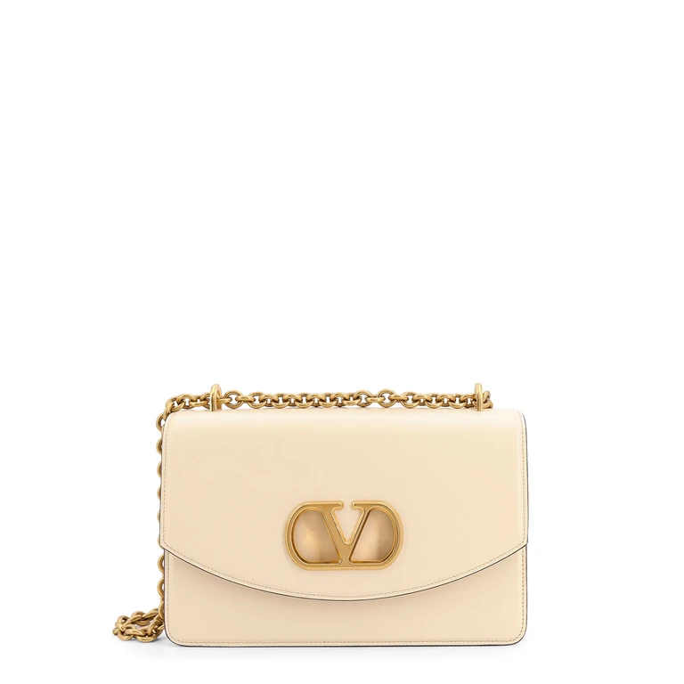 Valentino Garavani Ivory Leather Vain Shoulder Bag