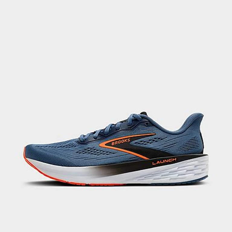 Brooks Men's Launch 12 Running Shoes in Moonlight/Black/Orange Size: 7.5