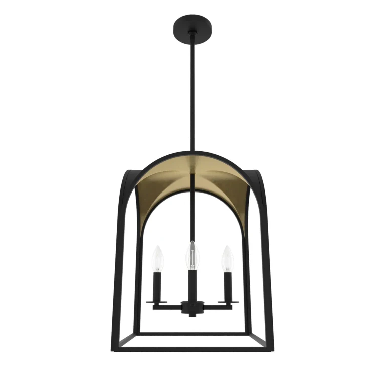 Hunter Dukestown 4-Light Pendant Light in Natural Iron