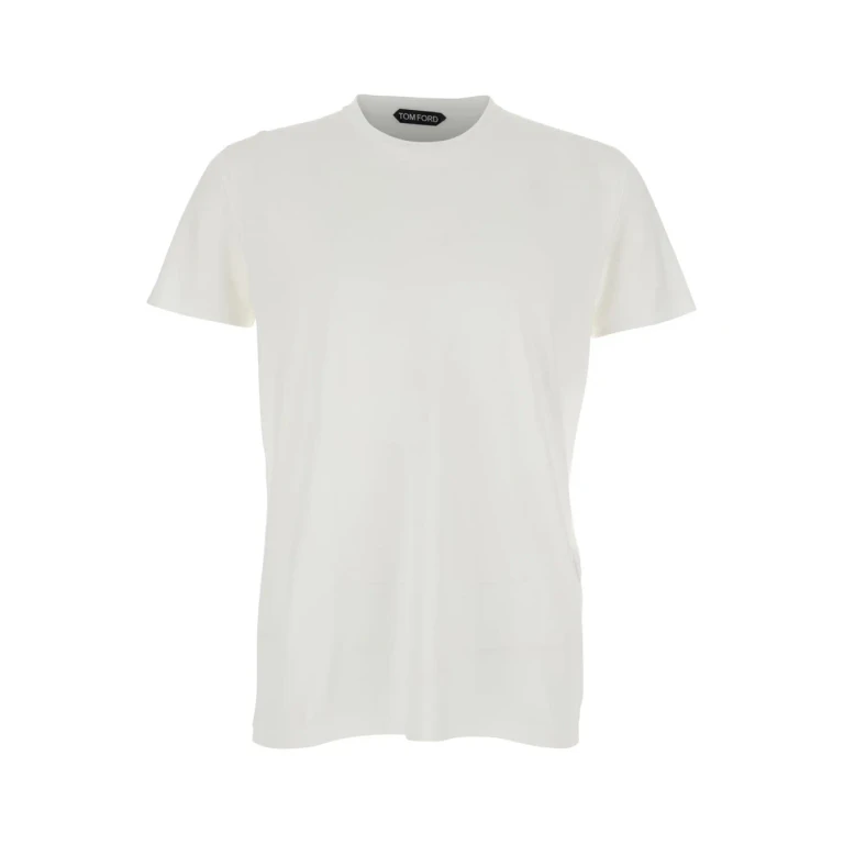 Tom Ford T-shirt cotton Silk Ss White With Round Neck In Cotton And Silk Homme