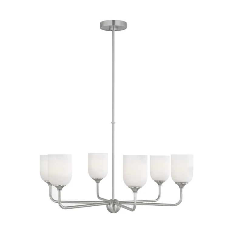 Brushed Steel Chandelier from the Emile Collection