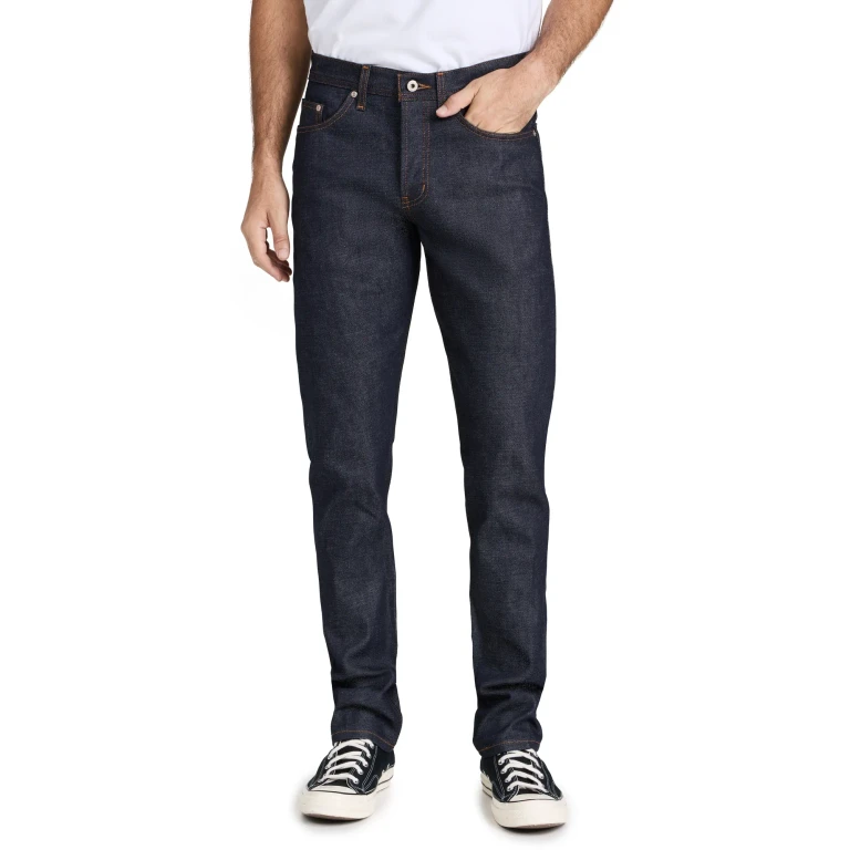 Naked & Famous Denim Weird Guy Dirty Fade Selvedge Jeans Indigo/White 36