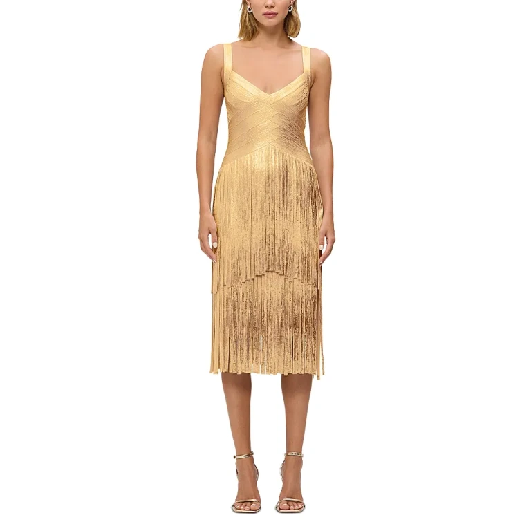 Herve Leger The Metallic Mischa Dress