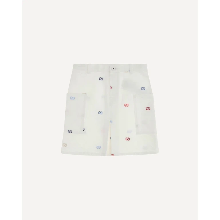 GUCCI GG cotton denim jacquard Skirt Girl 8Y