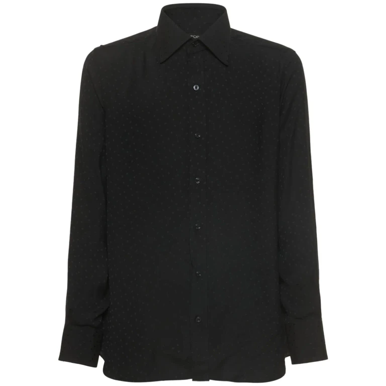 Tom Ford Minimalist Black Shirt With Collar