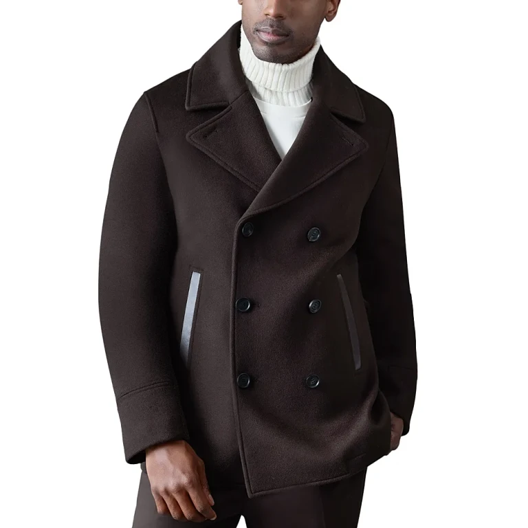 Mackage Wool Shearling Collar Peacoat