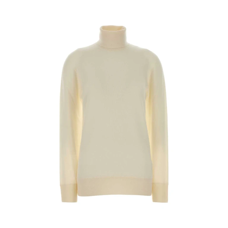 The Row Ivory Cashmere Lizzy Sweater