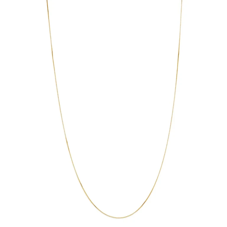 Box Link Chain Necklace in 14K Yellow Gold