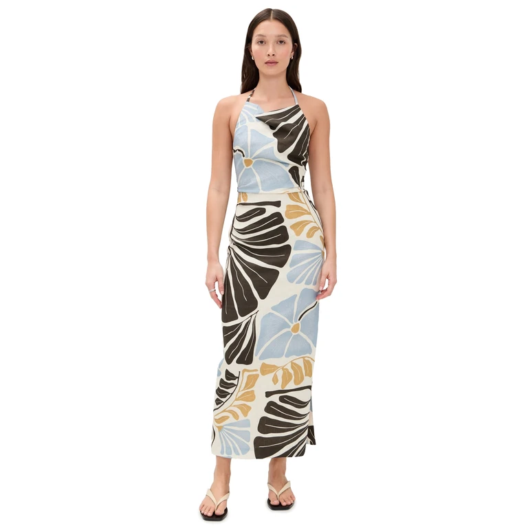 SIR. Lola Pleated Dress Fiorello Verde 4