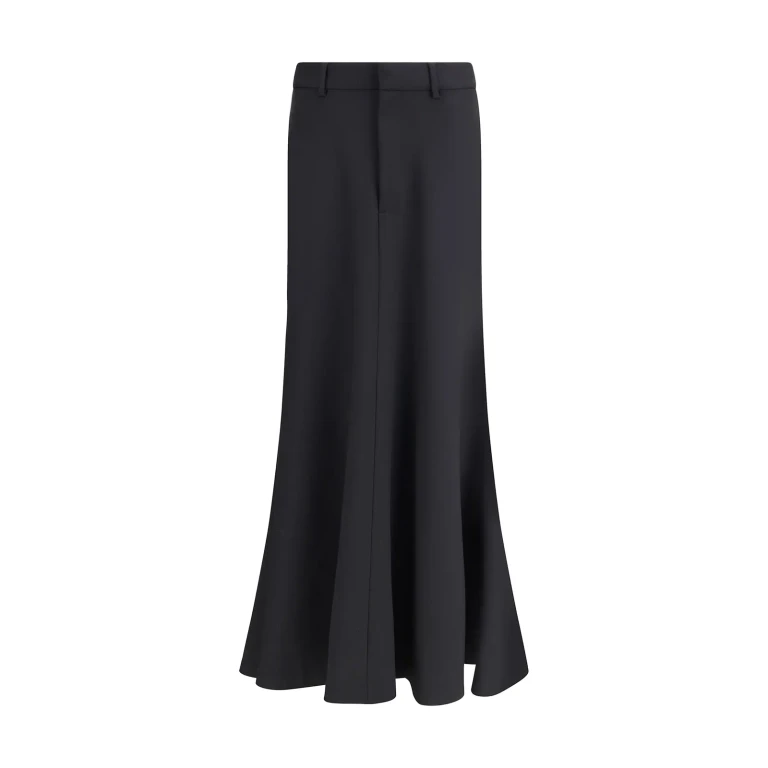 Balenciaga Godet Maxi Skirt In Virgin Wool
