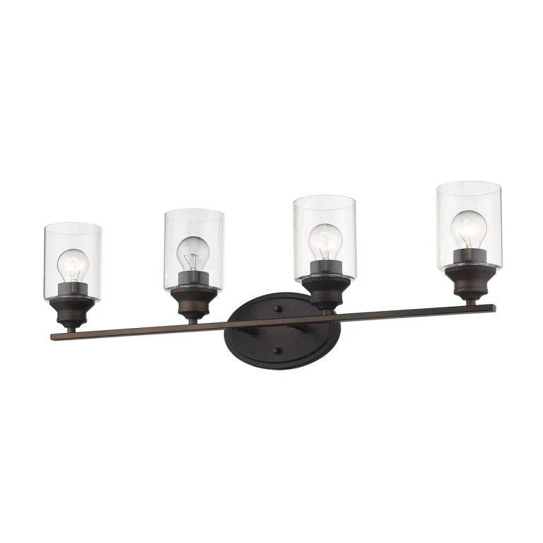 Oil-Rubbed Bronze Four Light Vanity from the Gemma Collection