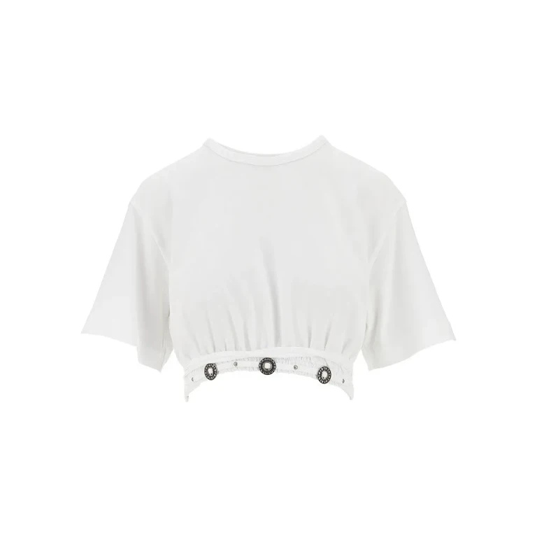 PINKO Cropped T-shirt with texan details Woman XS