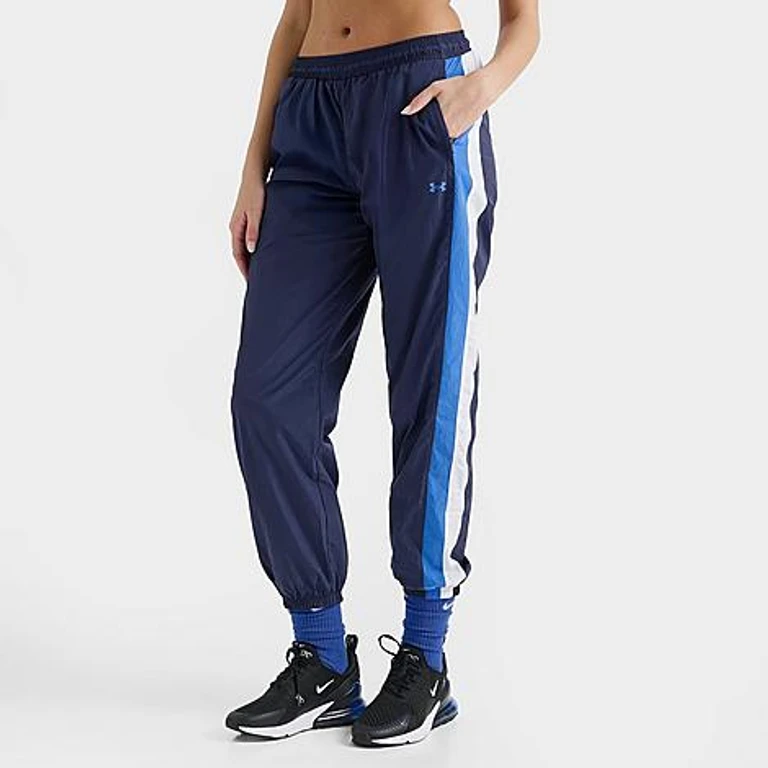 Under Armour Women's Icon Crinkle Woven Pants in Blue Atlas Size: XS