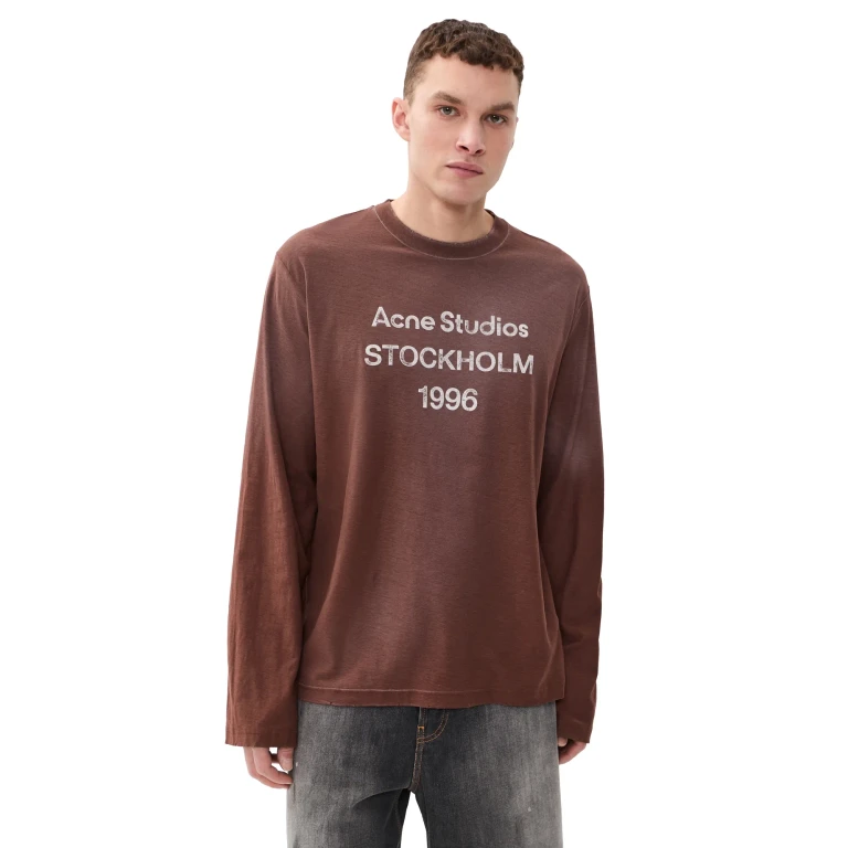 Acne Studios Edden 1996 Long Sleeve Tee Chocolate Brown L