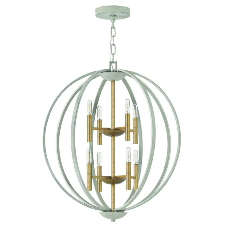 Cement Gray LED Foyer Pendant from the Euclid Collection