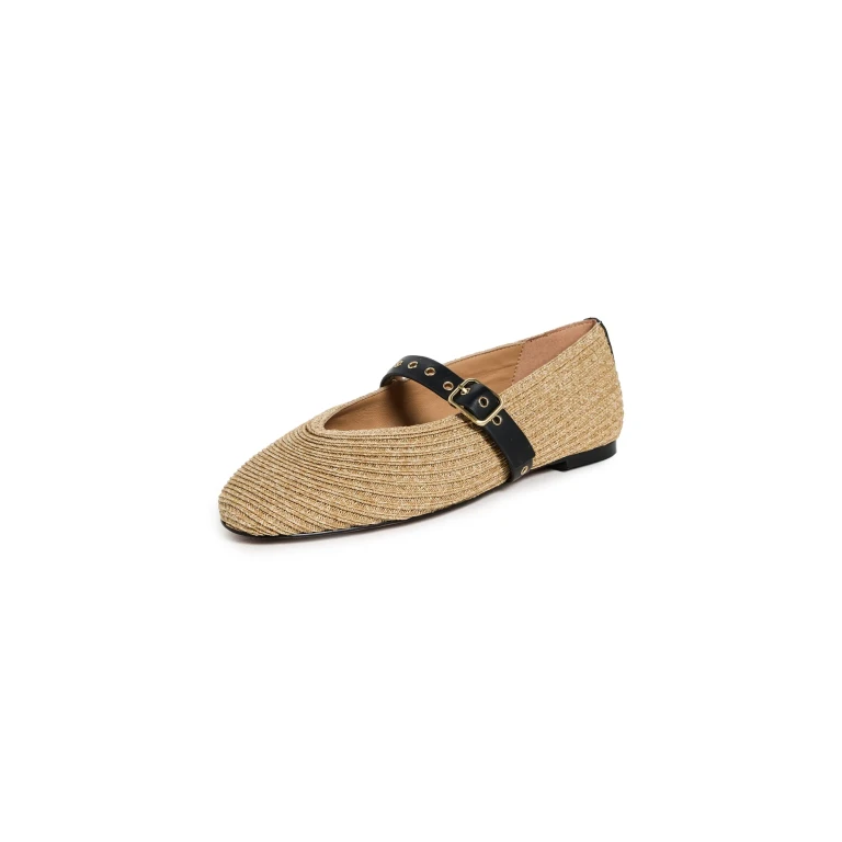 Madewell The Remy Mary Jane Flat in Straw Natural Multi 6