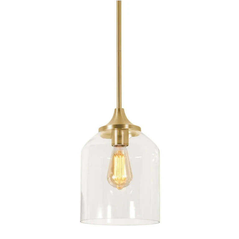 William 1-Light Pendant in Satin Brass