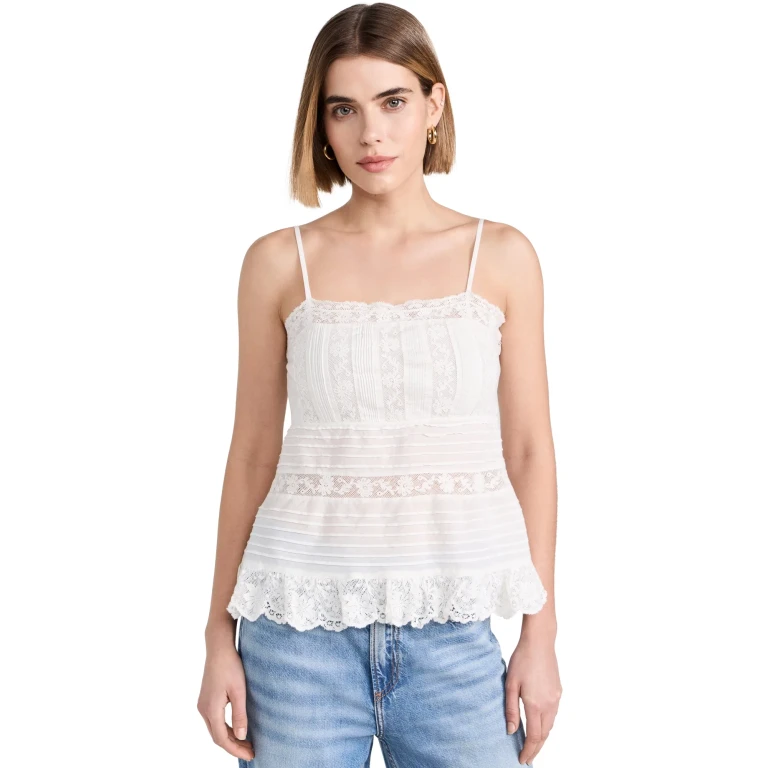 LoveShackFancy Charlieann Top Bright White 0