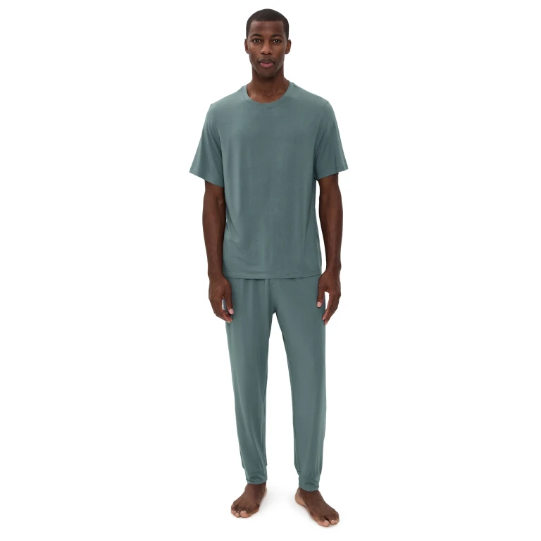 Eberjey Henry Pajama Set Stone Blue L