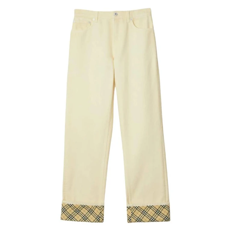 Burberry Check Mid-Rise Straight-Leg Jeans, Waist Size 27