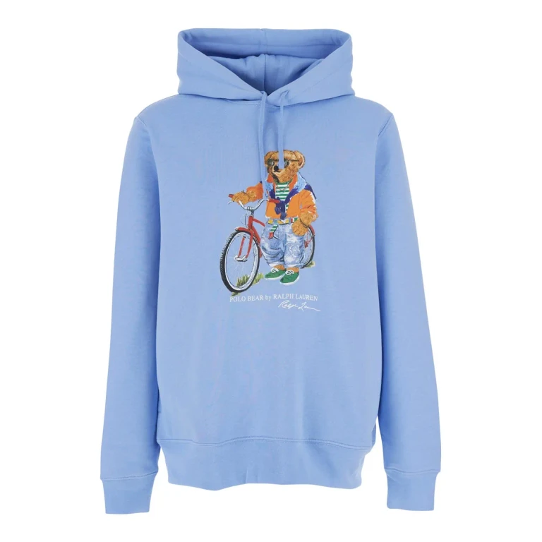 Polo Ralph Lauren Light Blue Hoodie With Fixed Hood And Maxi Logo On The Front In Cotton For Men