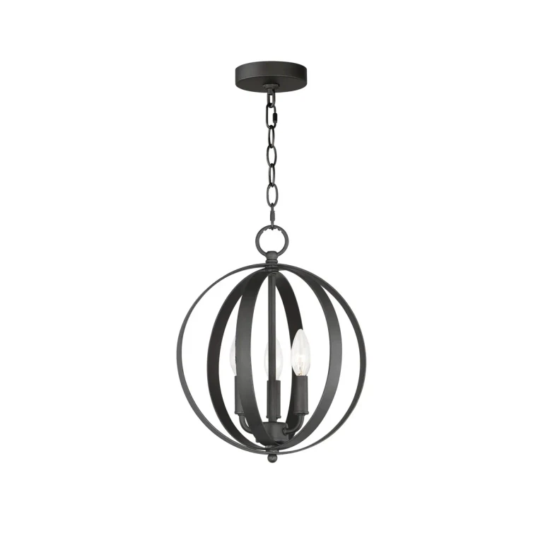 Black Three Light Chandelier from the Provident Collection