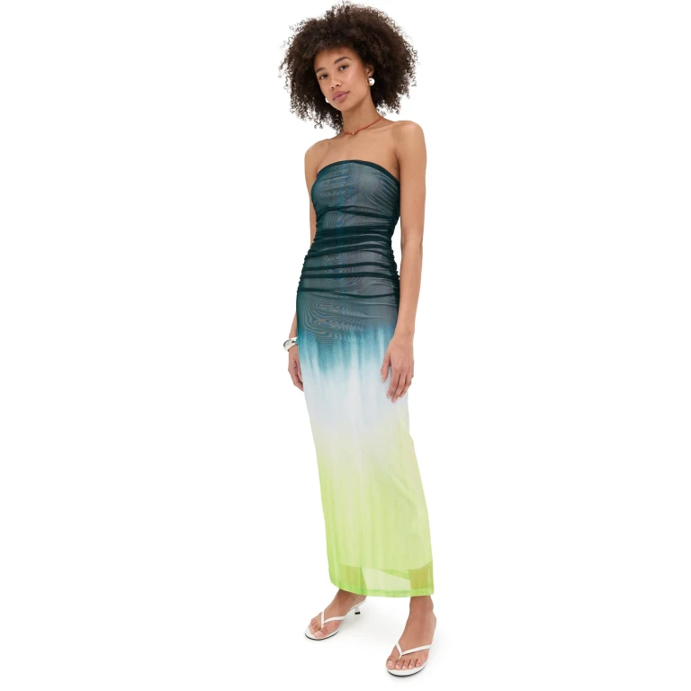 Significant Other Sura Strapless Dress Petrol Gradient 4