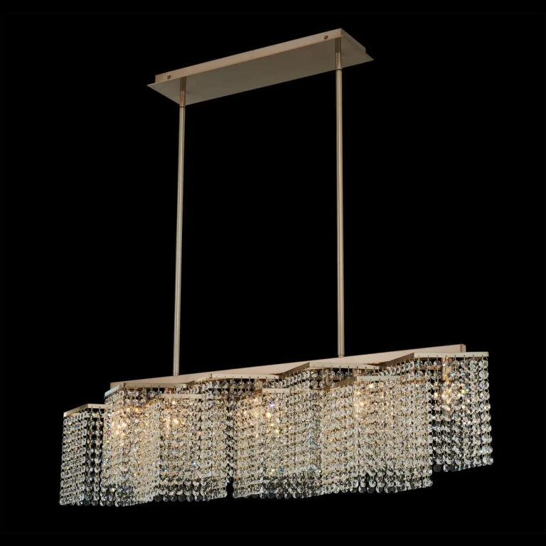 Brushed Champagne Gold Five Light Island Pendant from the Cometa Collection