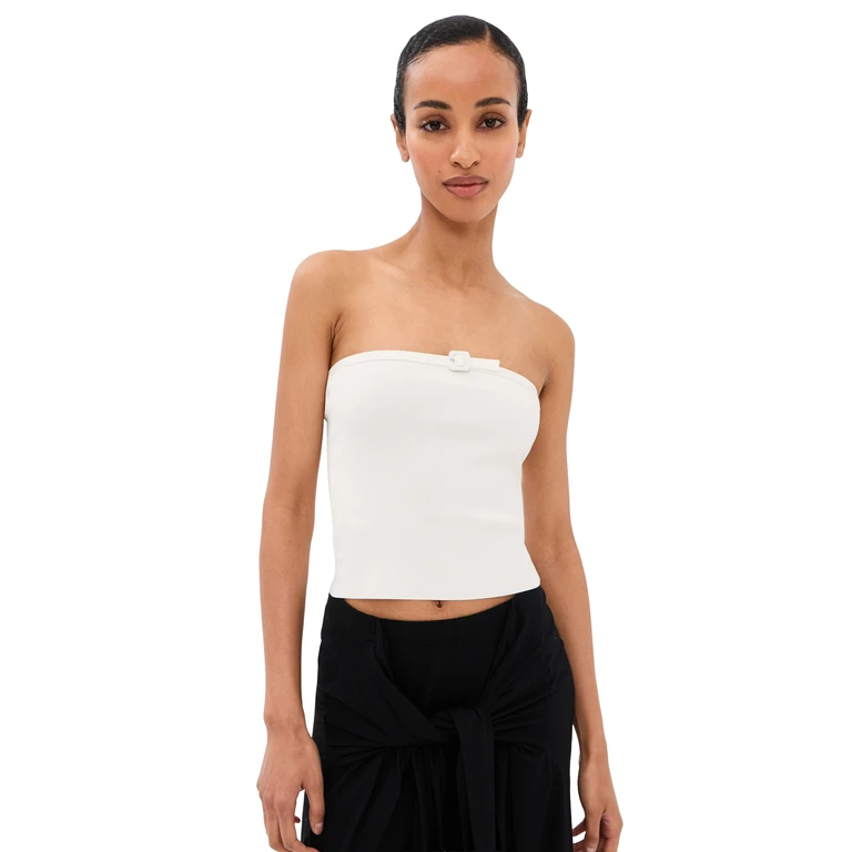 Courrèges Buckle Knit Bustier Top Natural M