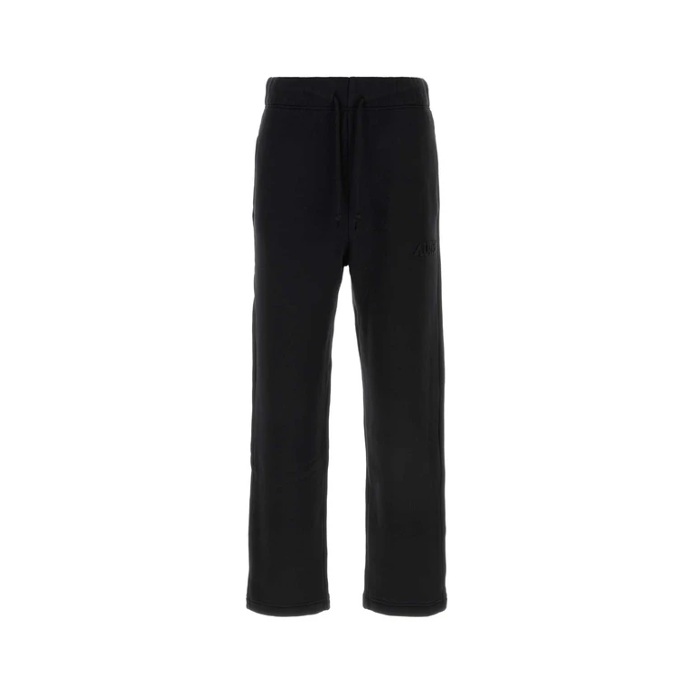Autry Black Cotton Joggers Jerseyblack Exterior: Pantaloni - Men