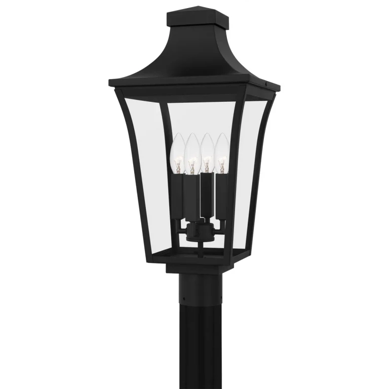Earth Black Outdoor Post Lantern from the Quentin Collection
