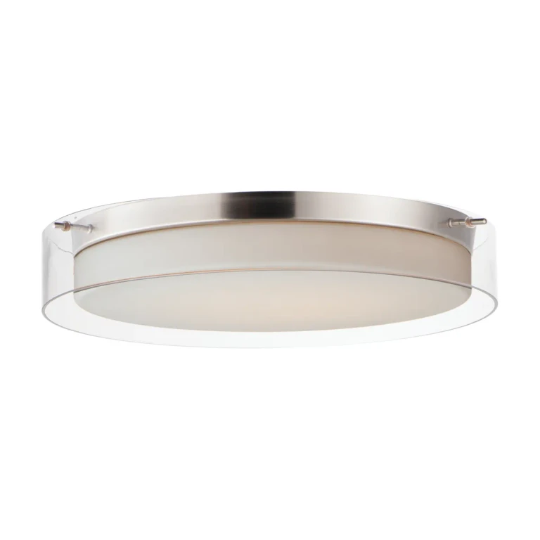 Satin Nickel LED Flush Mount from the Duo Collection