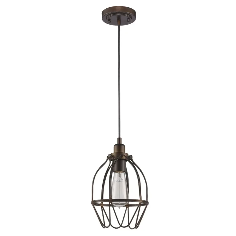 Loft 1-Light Oil-Rubbed Bronze Pendant With Wire Shade
