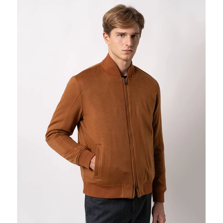 Larusmiani Cashmere Bomber Jacket Cervino Brown Sportswear (no Padding) - Men