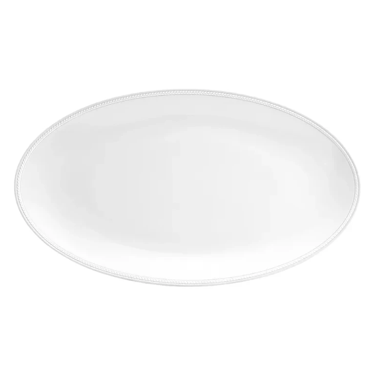 L'Objet Soie Tresse White Oval Platter, Large