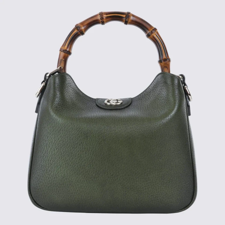 Diana Mini Grained Leather Bag with Bamboo Handle and GG Logo (799865AAE3W3125)