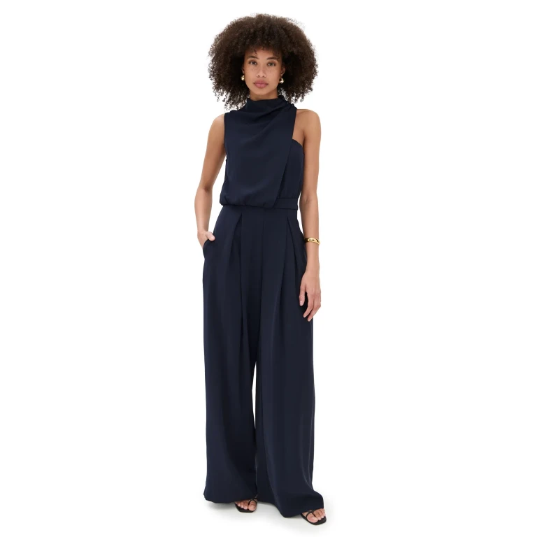 Black Halo Floella Jumpsuit Navy 4