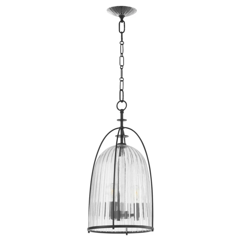 Matte Black Three Light Pendant from the Alice Collection