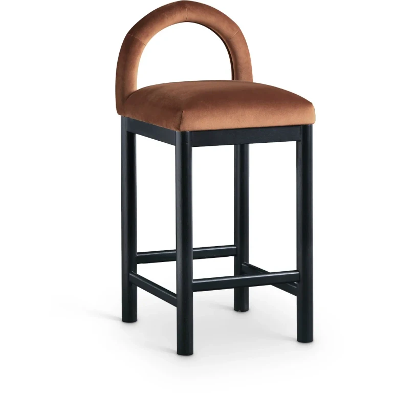 Conrad Brown Velvet Upholstered Counter Stool