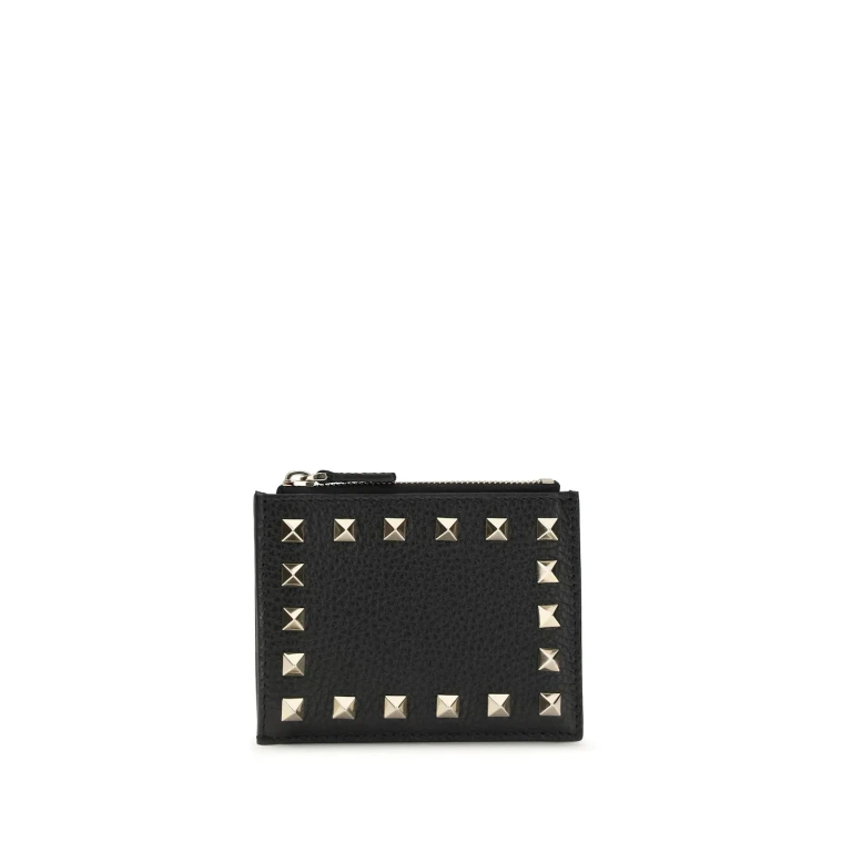 Rockstud Zip Card Holder