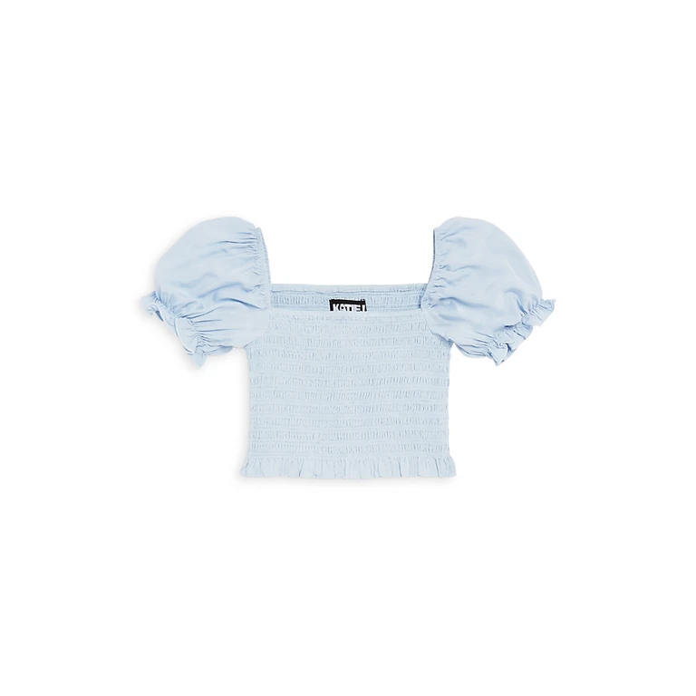 KatieJnyc Girls' Marlee Smocked Floral Puff Sleeve Top - Big Kid
