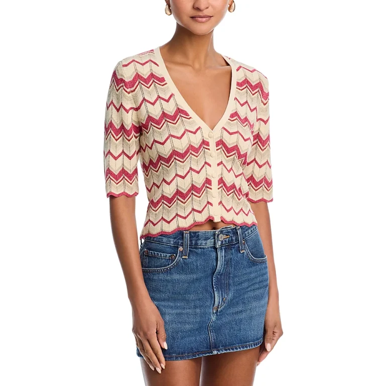 Ramy Brook Alec Chevron Knit Cardigan