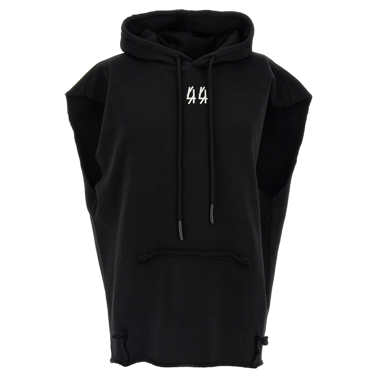 44 Label Centipede hoodie Black Cotton Sweatshirt - Men