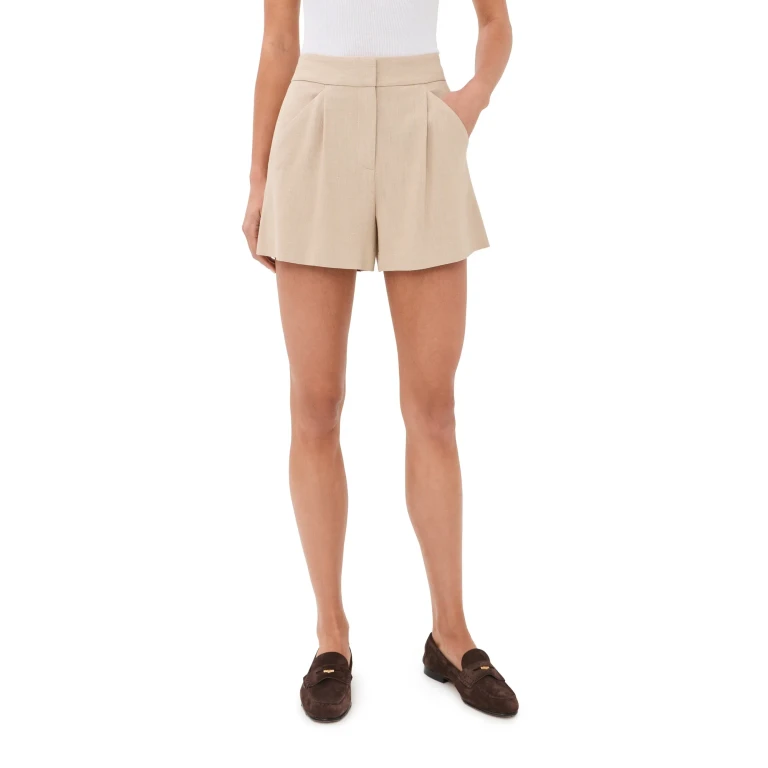 Veronica Beard Marbeau Shorts Stone Khaki 4