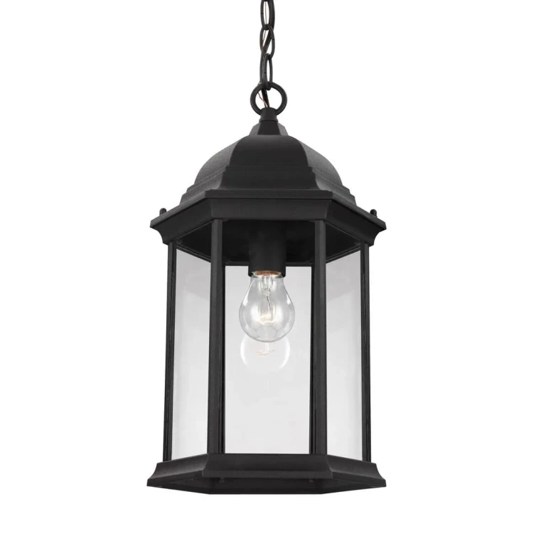 Black One Light Outdoor Pendant from the Sevier Collection