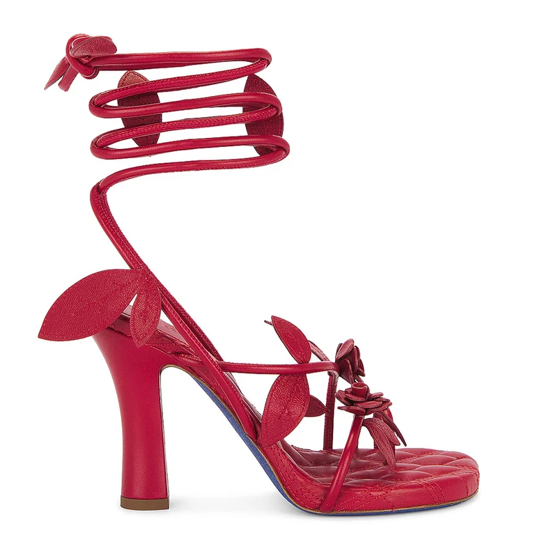 Burberry Ivy Flora Heeled Wrap Sandals