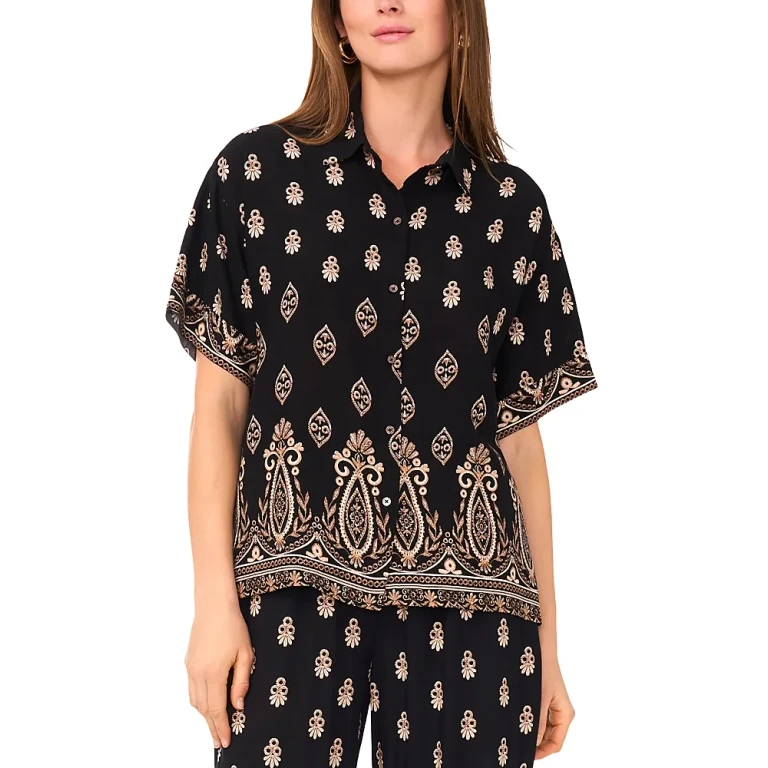 Vince Camuto Printed Oversized Shirt