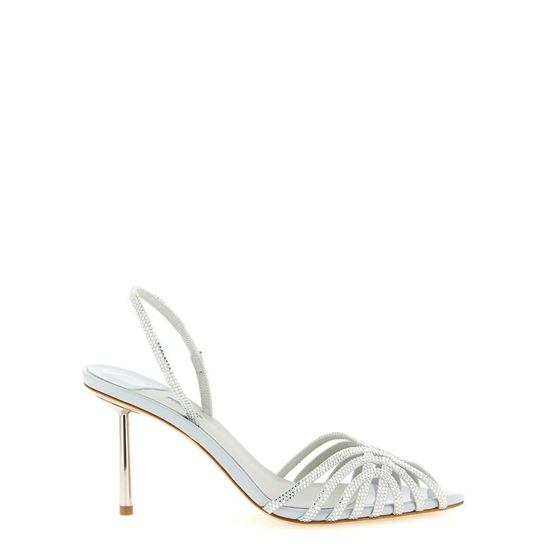 Le Silla Gray Goatskin Stiletto Heel Sandals - Women
