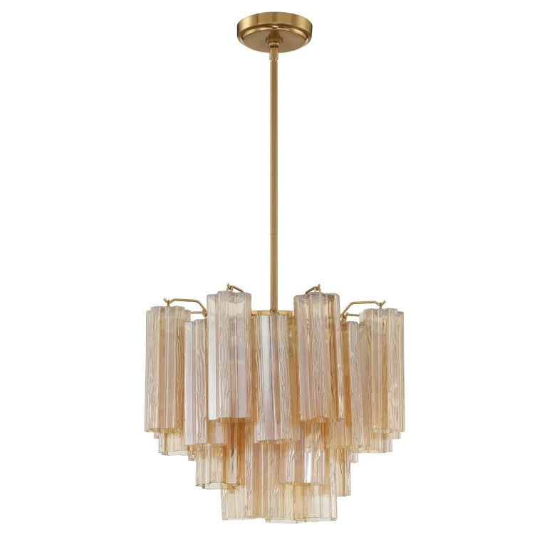 Aged Brass Four Light Chandelier from the Addis Collection